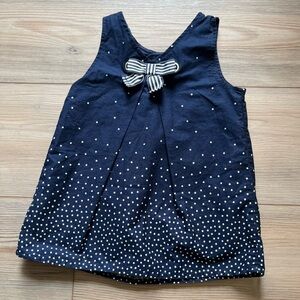 Nautica Navy Kids Tank Top with Striped Bow